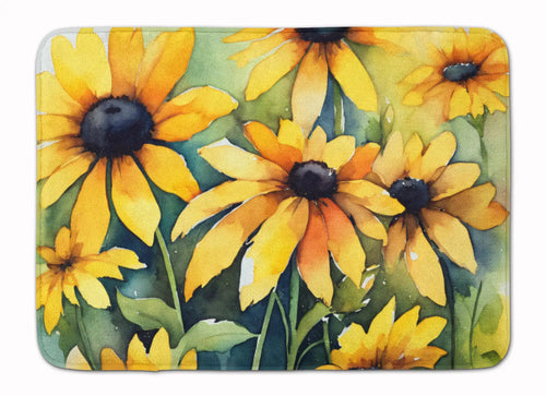 Maryland Black-Eyed Susans in Watercolor Memory Foam Kitchen Mat WEM Support (www.WEM.support)