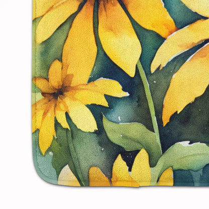 Maryland Black-Eyed Susans in Watercolor Memory Foam Kitchen Mat WEM Support (www.WEM.support)