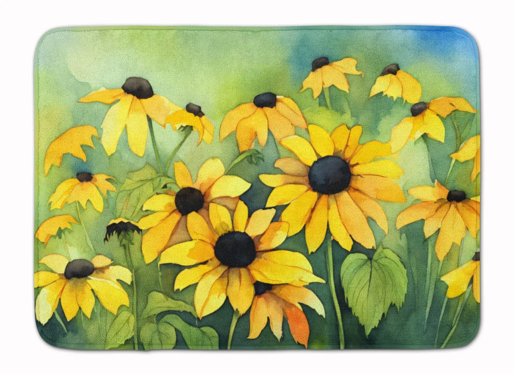 Maryland Black-Eyed Susans in Watercolor Memory Foam Kitchen Mat WEM Support (www.WEM.support)