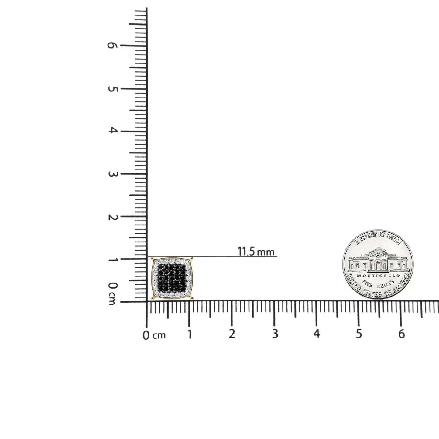 Men's 10K Yellow Gold 1/2 Cttw White and Black Treated Diamond Earring (Black / I-J Color, I2-I3 Clarity) WEM Support (www.WEM.support)