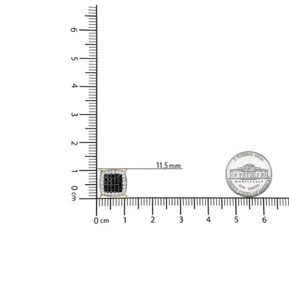 Men's 10K Yellow Gold 1/2 Cttw White and Black Treated Diamond Earring (Black / I-J Color, I2-I3 Clarity) WEM Support (www.WEM.support)