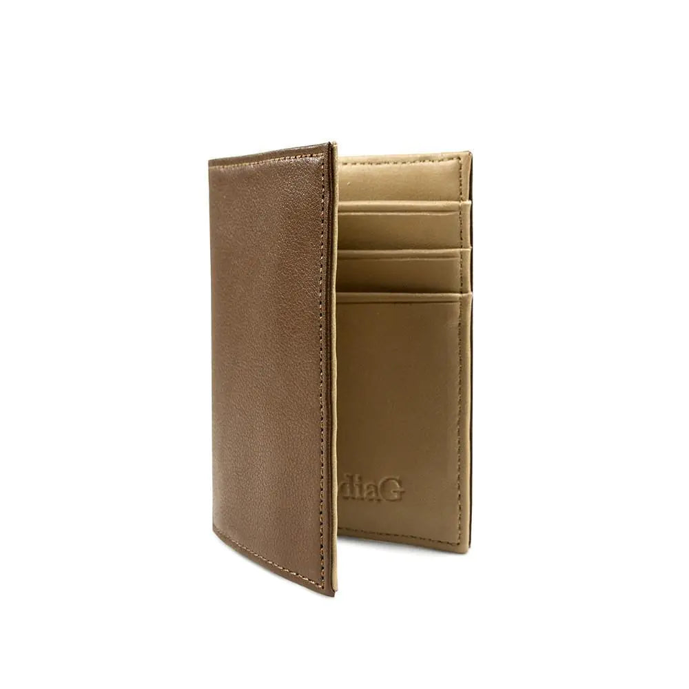 Micro Leather Wallet- Chocolate/Tan WEM Support (www.WEM.support)