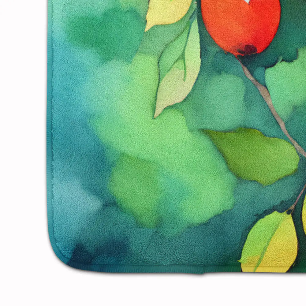 Missouri Hawthorns in Watercolor Memory Foam Kitchen Mat WEM Support (www.WEM.support)