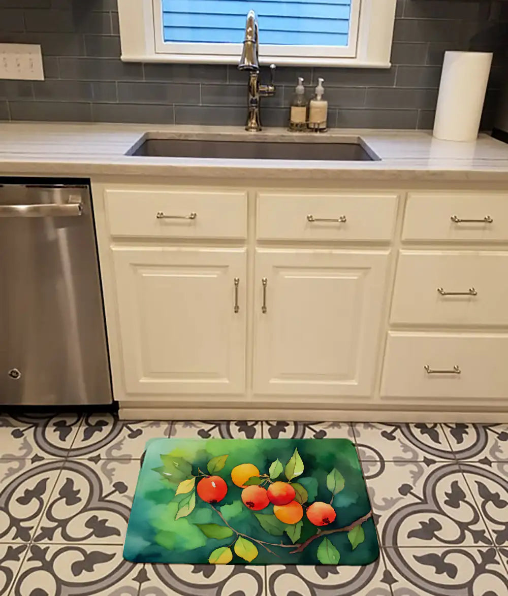 Missouri Hawthorns in Watercolor Memory Foam Kitchen Mat WEM Support (www.WEM.support)