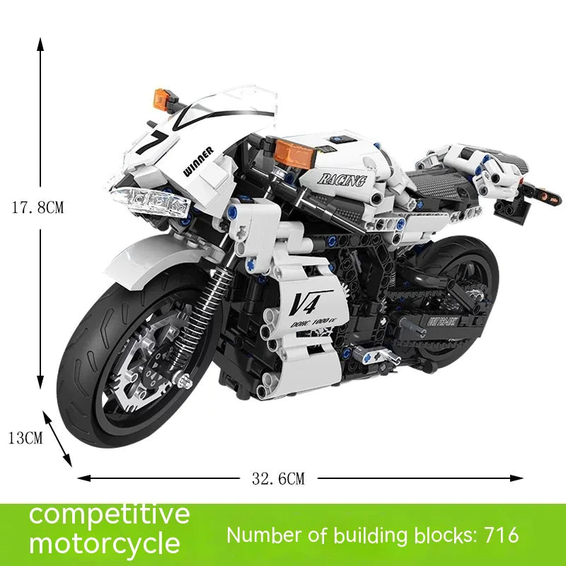 Motorcycle Building Block Model Toy WEM Support (www.WEM.support)