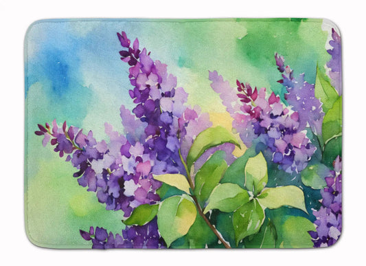 New Hampshire Purple Lilac in Watercolor Memory Foam Kitchen Mat WEM Support (www.WEM.support)