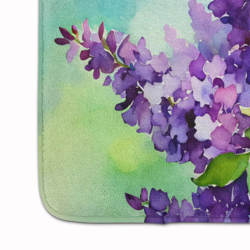 New Hampshire Purple Lilac in Watercolor Memory Foam Kitchen Mat WEM Support (www.WEM.support)