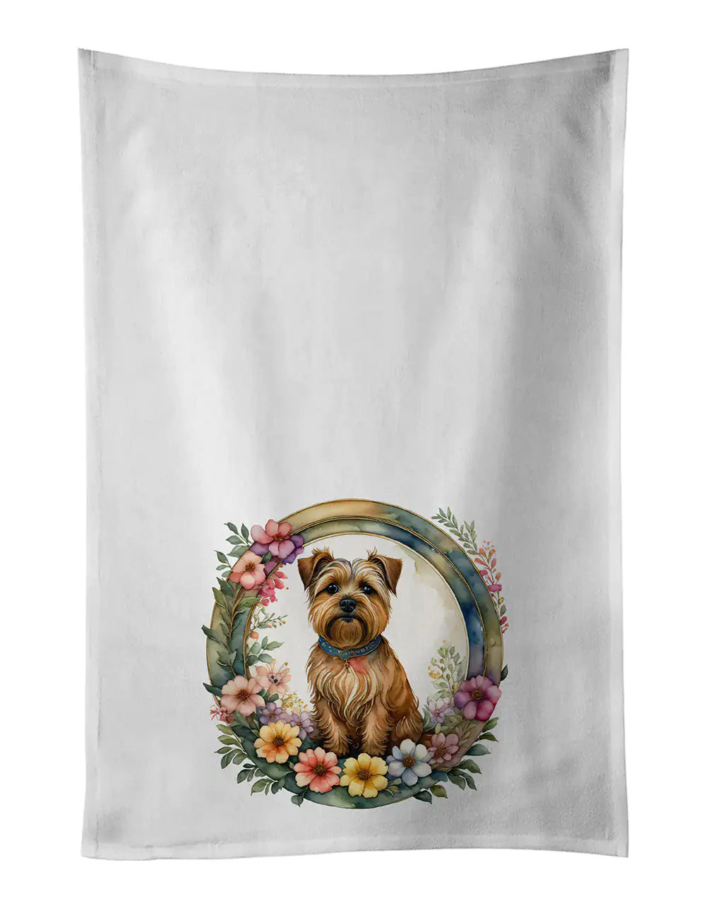 Norfolk Terrier and Flowers Kitchen Towel Set of 2 WEM Support (www.WEM.support)