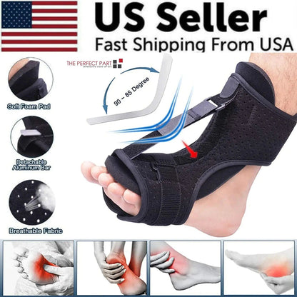 Plantar Fasciitis Night Splint Adjustable Foot Drop Ankle Brace Support Toe Pain WEM Support (www.WEM.support)