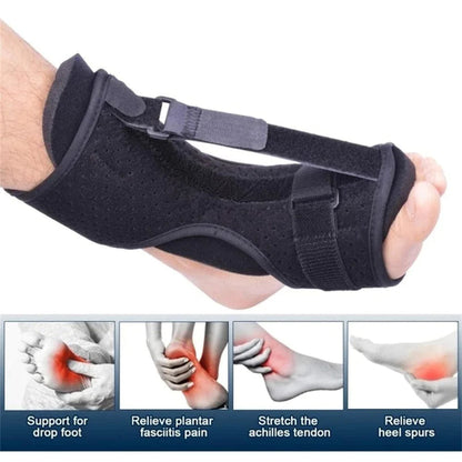 Plantar Fasciitis Night Splint Adjustable Foot Drop Ankle Brace Support Toe Pain WEM Support (www.WEM.support)