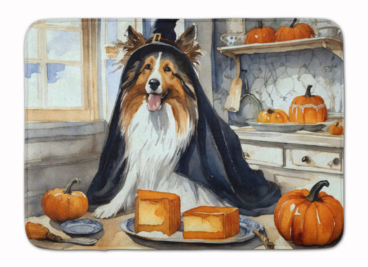 Sheltie Fall Kitchen Pumpkins Memory Foam Kitchen Mat WEM Support (www.WEM.support)