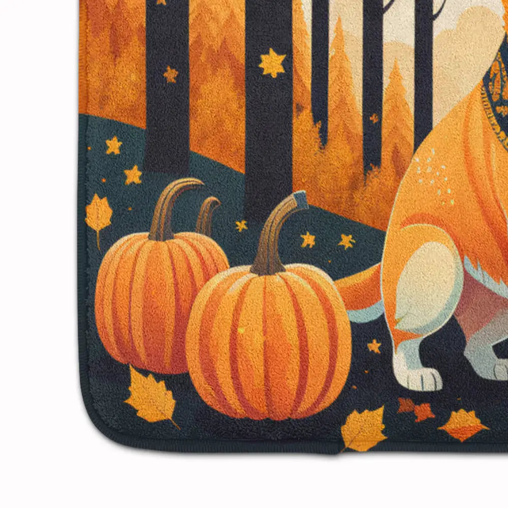 Shiba Inu Fall Memory Foam Kitchen Mat WEM Support (www.WEM.support)