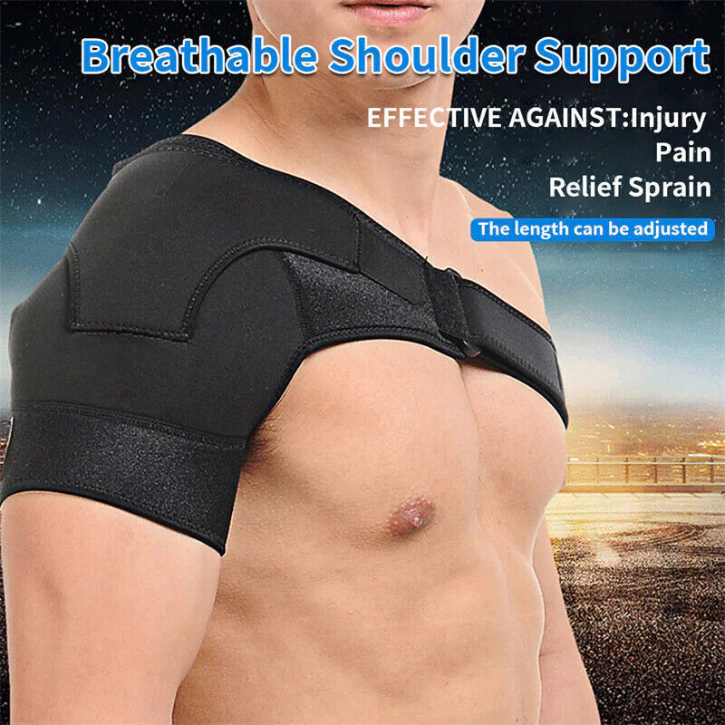 Shoulder Brace Support Compression Sleeve Torn Rotator Cuff AC Joint Pain Relief WEM Support (www.WEM.support)