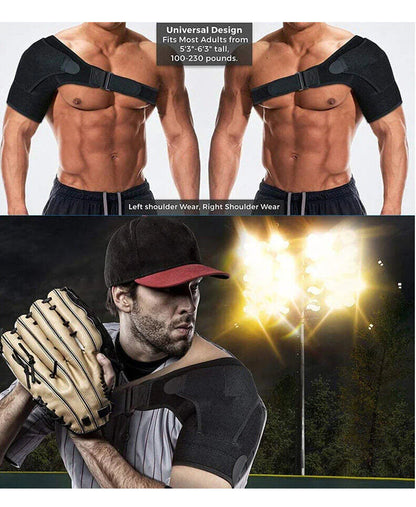 Shoulder Brace Support Compression Sleeve Torn Rotator Cuff AC Joint Pain Relief WEM Support (www.WEM.support)