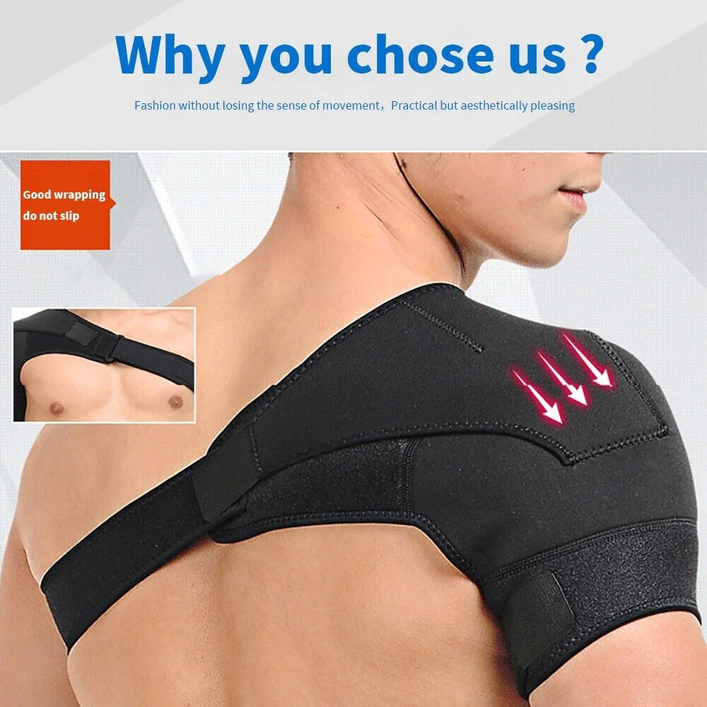 Shoulder Brace Support Compression Sleeve Torn Rotator Cuff AC Joint Pain Relief WEM Support (www.WEM.support)
