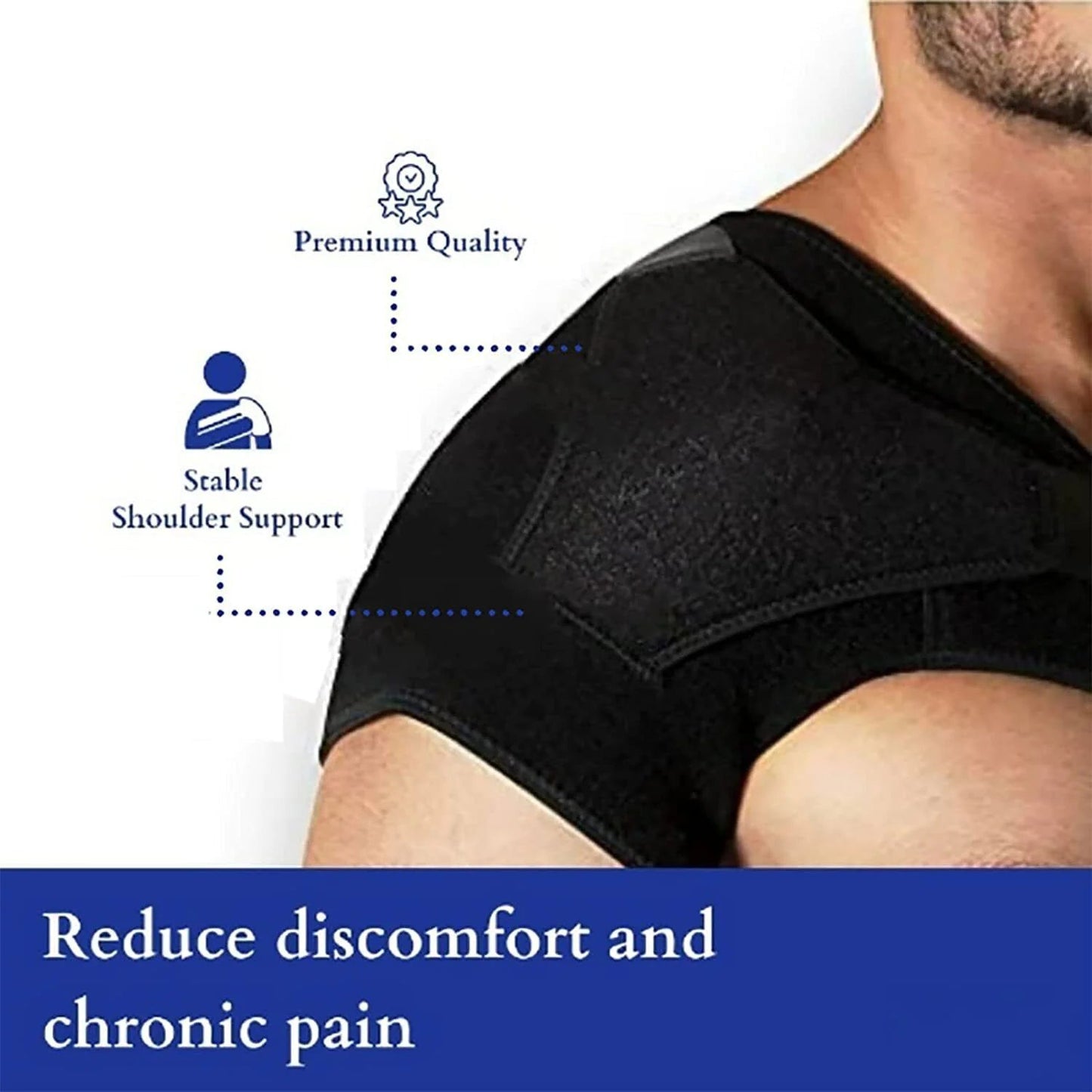 Shoulder Brace Support Compression Sleeve Torn Rotator Cuff AC Joint Pain Relief WEM Support (www.WEM.support)
