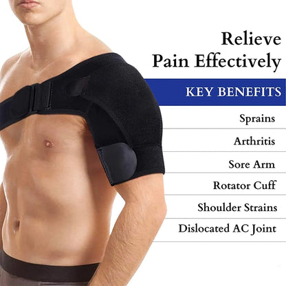 Shoulder Brace Support Compression Sleeve Torn Rotator Cuff AC Joint Pain Relief WEM Support (www.WEM.support)