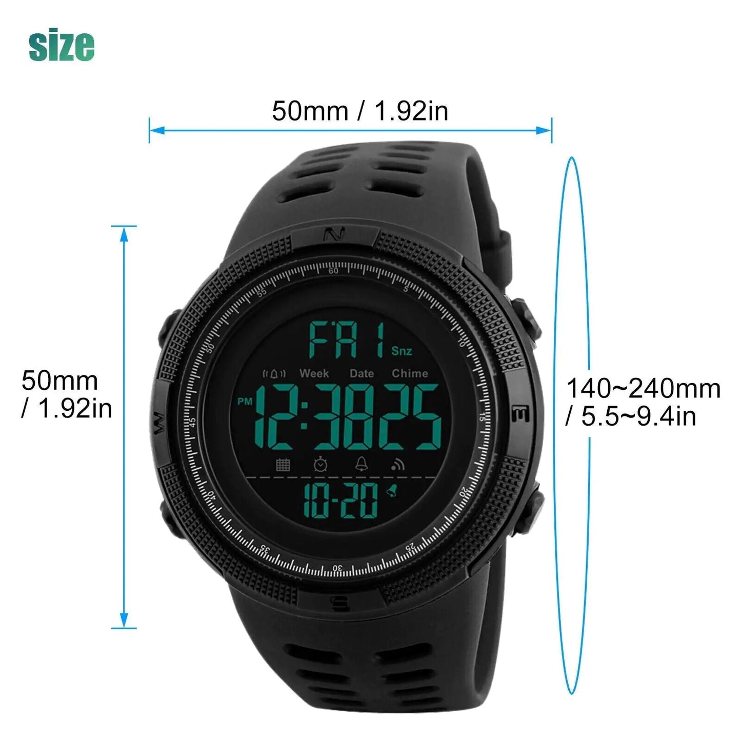 SKMEI Men's Digital Army Military Sport Quartz Analog Chrono Waterproof Watch US WEM Support (www.WEM.support)