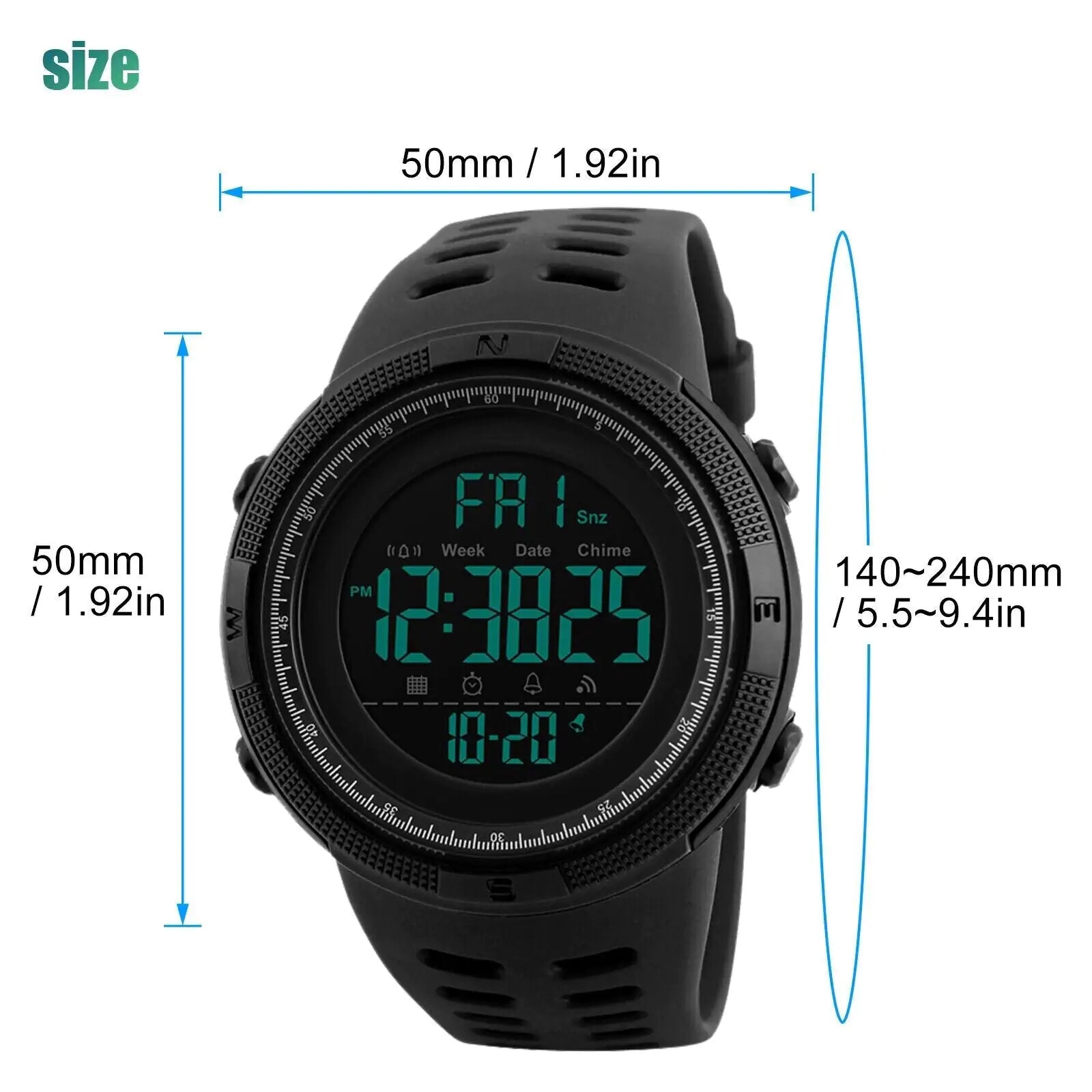 SKMEI Men's Digital Army Military Sport Quartz Analog Chrono Waterproof Watch US WEM Support (www.WEM.support)