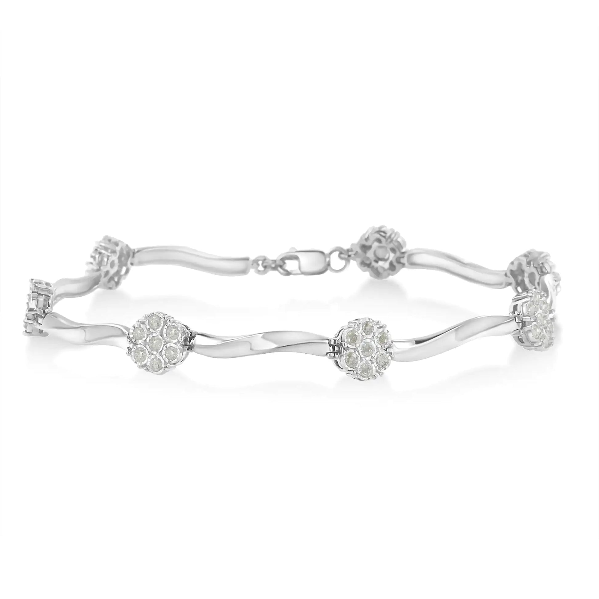 Sterling Silver Diamond Link Bracelet (1 cttw, H-I Color, I1-I2 Clarity) WEM Support (www.WEM.support)