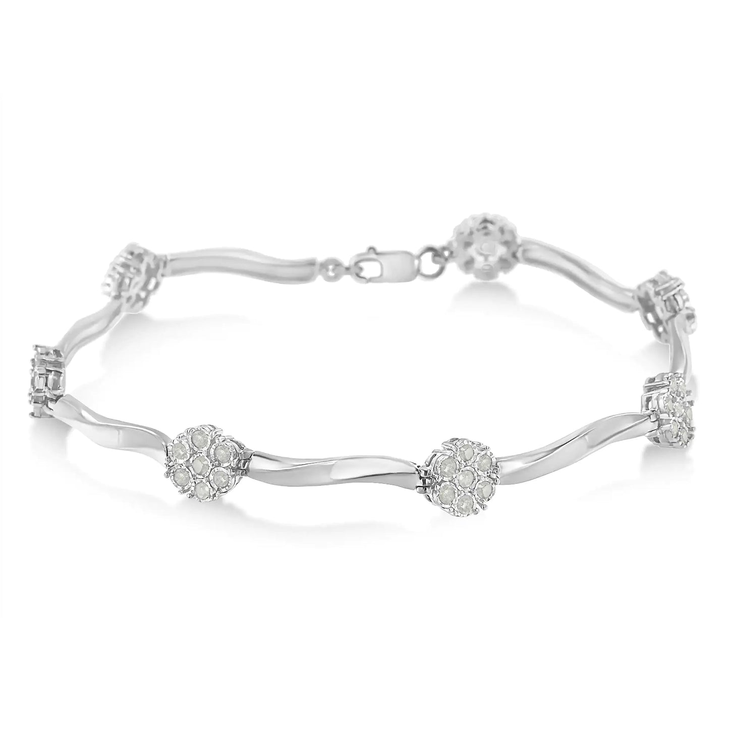 Sterling Silver Diamond Link Bracelet (1 cttw, H-I Color, I1-I2 Clarity) WEM Support (www.WEM.support)