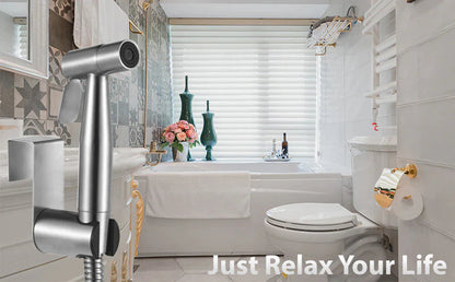 Toilet Shattaf Adapter Hose Bidet Spray Stainless Steel Handheld Shower Head US WEM Support (www.WEM.support)