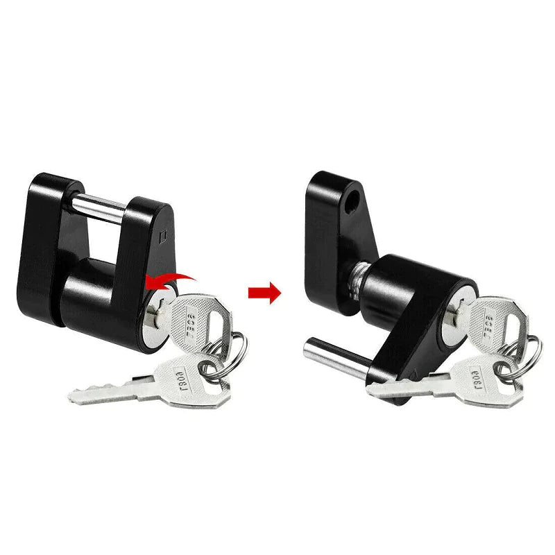 Trailer Hitch Coupler Lock Dia 1/4" Span 3/4" For Tow Boat RV Truck Car + 2 Keys WEM Support (www.WEM.support)