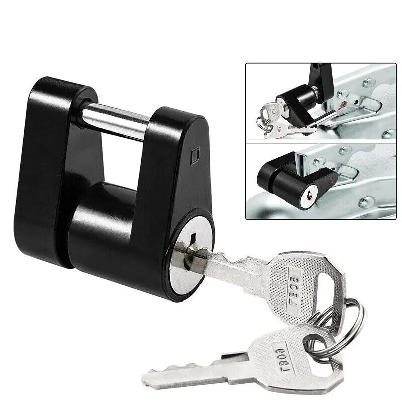 Trailer Hitch Coupler Lock Dia 1/4" Span 3/4" For Tow Boat RV Truck Car + 2 Keys WEM Support (www.WEM.support)
