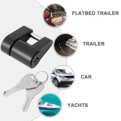 Trailer Hitch Coupler Lock Dia 1/4" Span 3/4" For Tow Boat RV Truck Car + 2 Keys WEM Support (www.WEM.support)