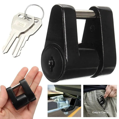 Trailer Hitch Coupler Lock Dia 1/4" Span 3/4" For Tow Boat RV Truck Car + 2 Keys WEM Support (www.WEM.support)