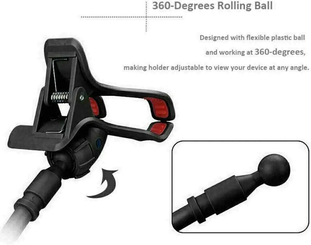 Universal Lazy Mobile Phone Gooseneck Stand Holder Flexible Bed Desk Table Clip WEM Support (www.WEM.support)