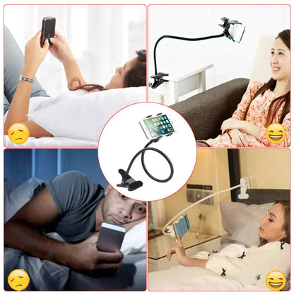 Universal Lazy Mobile Phone Gooseneck Stand Holder Flexible Bed Desk Table Clip WEM Support (www.WEM.support)