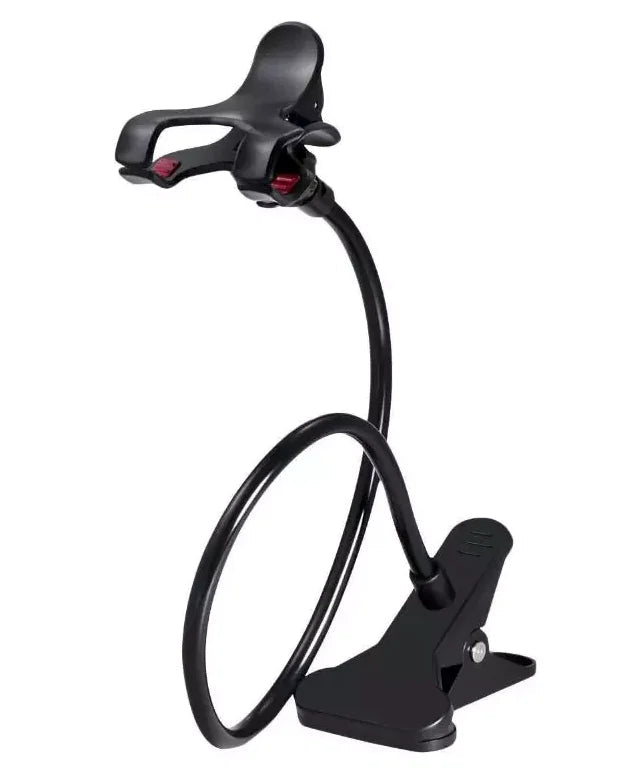 Universal Lazy Mobile Phone Gooseneck Stand Holder Flexible Bed Desk Table Clip WEM Support (www.WEM.support)