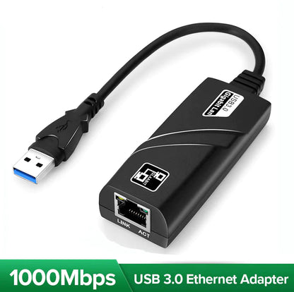 USB 3.0 Gigabit Ethernet LAN RJ45 1000Mbps Network Adapter For Windows PC Mac WEM Support (www.WEM.support)