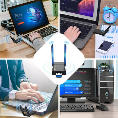 USB 3.0 Wireless WIFI Adapter 1300Mbps Long Range Dongle Dual Band 5Ghz Network WEM Support (www.WEM.support)