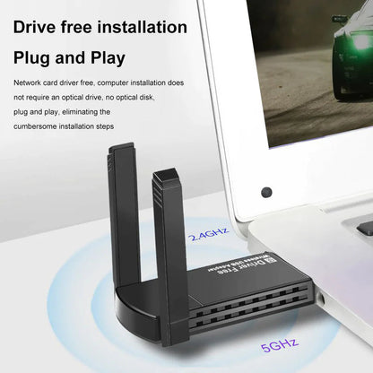 USB 3.0 Wireless WIFI Adapter 1300Mbps Long Range Dongle Dual Band 5Ghz Network WEM Support (www.WEM.support)