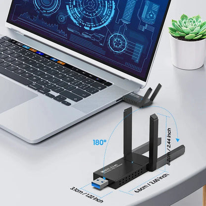 USB 3.0 Wireless WIFI Adapter 1300Mbps Long Range Dongle Dual Band 5Ghz Network WEM Support (www.WEM.support)