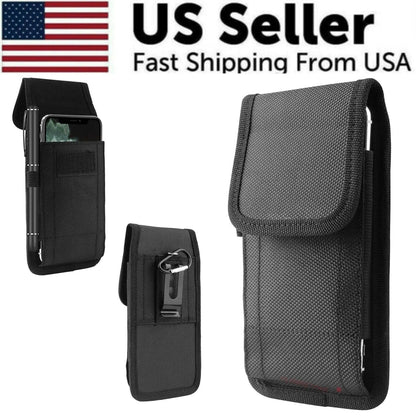 Vertical Cell Phone Holster Pouch Wallet Case With Belt Clip For iPhone Samsung WEM Support (www.WEM.support)