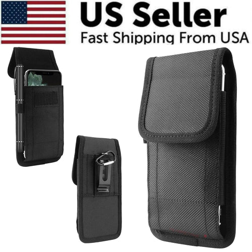Vertical Cell Phone Holster Pouch Wallet Case With Belt Clip For iPhone Samsung WEM Support (www.WEM.support)