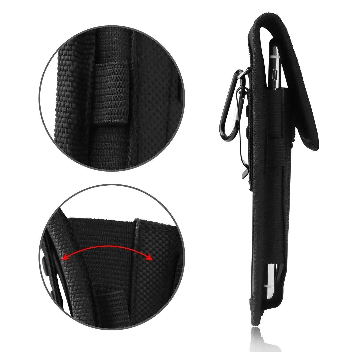 Vertical Cell Phone Holster Pouch Wallet Case With Belt Clip For iPhone Samsung WEM Support (www.WEM.support)
