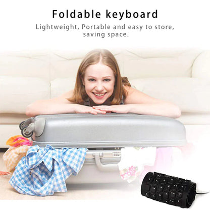 Waterproof Silicone Keyboard Foldable Flexible USB Dustproof DirtProof Full Size WEM Support (www.WEM.support)
