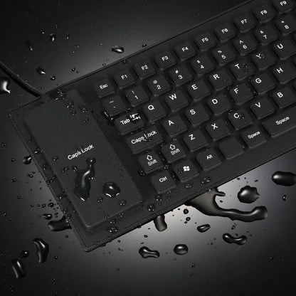 Waterproof Silicone Keyboard Foldable Flexible USB Dustproof DirtProof Full Size WEM Support (www.WEM.support)