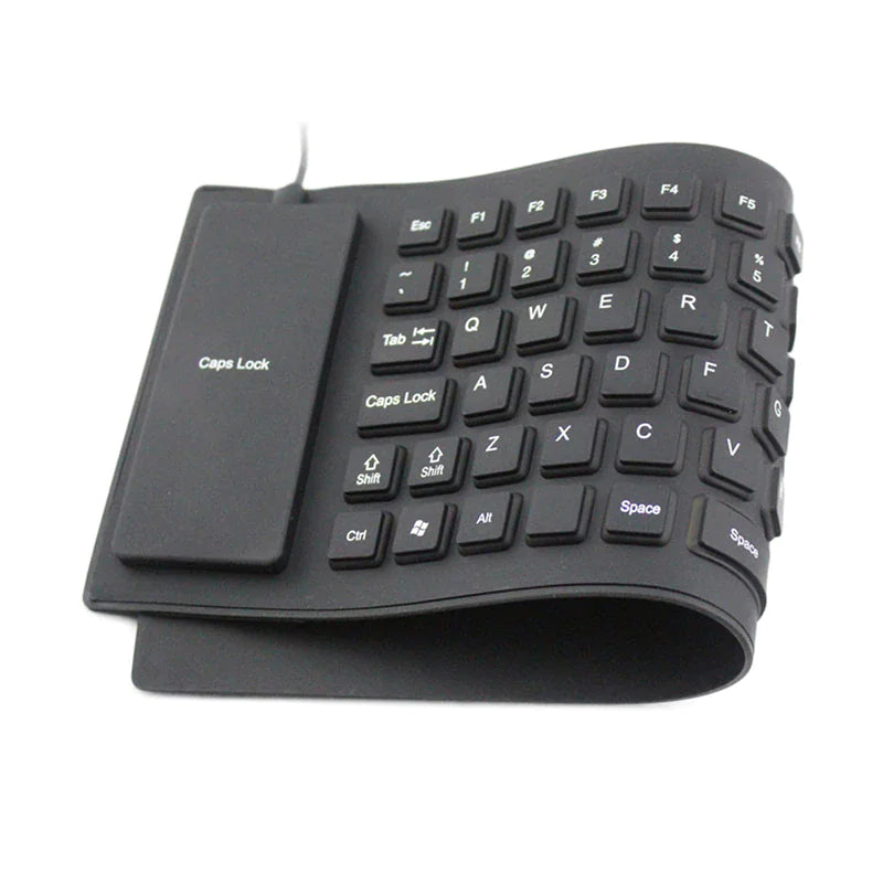 Waterproof Silicone Keyboard Foldable Flexible USB Dustproof DirtProof Full Size WEM Support (www.WEM.support)