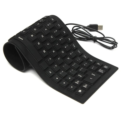 Waterproof Silicone Keyboard Foldable Flexible USB Dustproof DirtProof Full Size WEM Support (www.WEM.support)