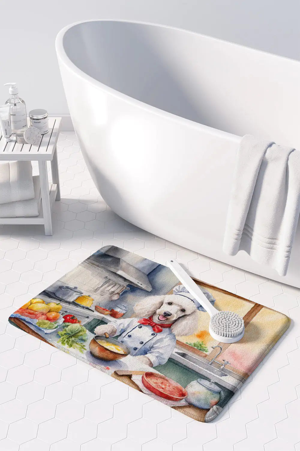 White Poodle The Chef Memory Foam Kitchen Mat WEM Support (www.WEM.support)