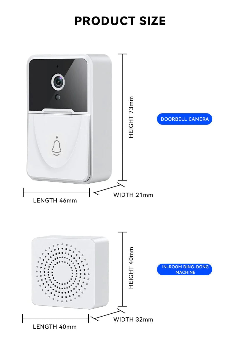 Wireless Security WiFi Smart Doorbell Intercom Video Camera Bell Chime Door Ring WEM Support (www.WEM.support)