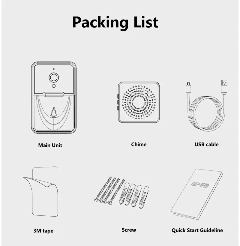 Wireless Security WiFi Smart Doorbell Intercom Video Camera Bell Chime Door Ring WEM Support (www.WEM.support)