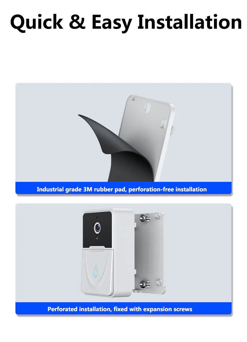 Wireless Security WiFi Smart Doorbell Intercom Video Camera Bell Chime Door Ring WEM Support (www.WEM.support)