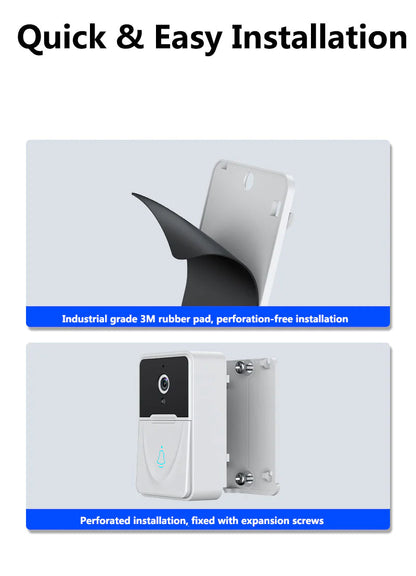 Wireless Security WiFi Smart Doorbell Intercom Video Camera Bell Chime Door Ring WEM Support (www.WEM.support)
