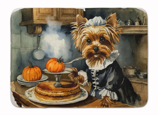 Yorkie Fall Kitchen Pumpkins Memory Foam Kitchen Mat WEM Support (www.WEM.support)